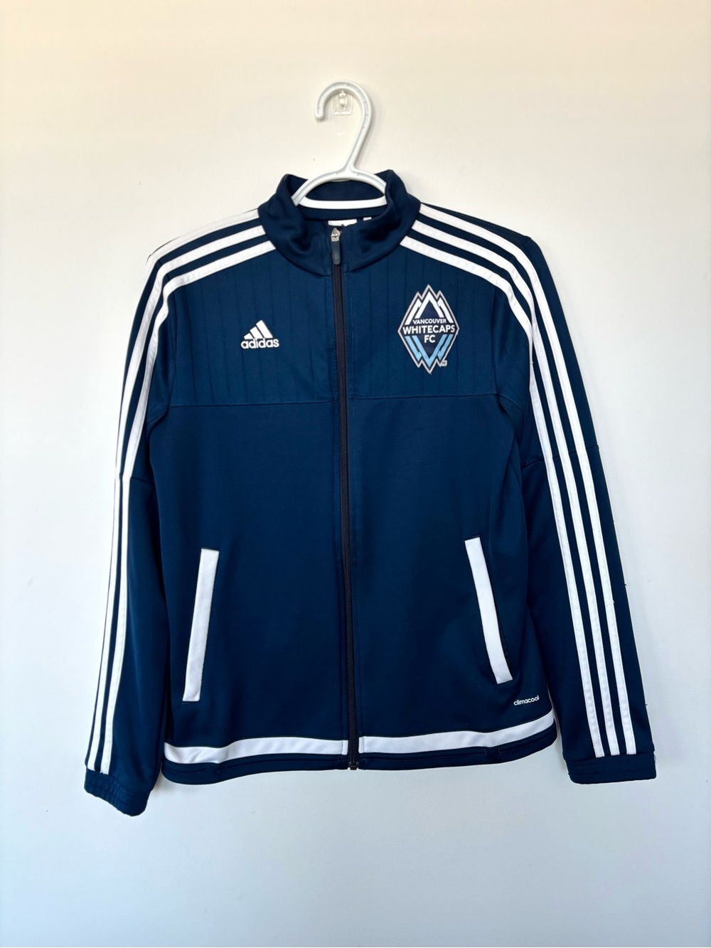 Women's adidas Navy and White Vancouver Whitecaps FC Track Jacket